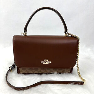 Coach Klare Top Handle Crossbody Bag Signature Canvas CY687 Gold/Tan/Brown NWT
